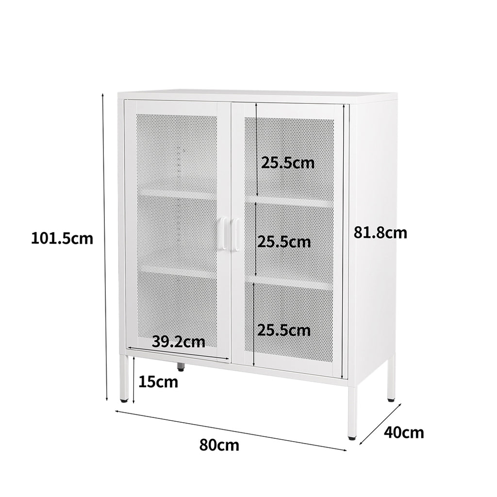 Levede Storage Cabinet Steel Kitchen White-1954802986463137794
