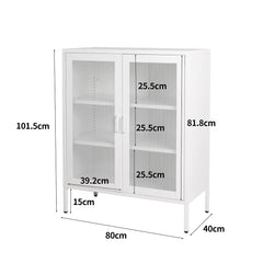 Levede Storage Cabinet Steel Kitchen White-1954802986463137794
