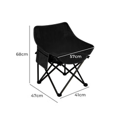 Levede Folding Camping Moon Chair Lightweight Black-1954802887498534914