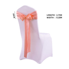 20x Satin Fabric Chair Sashes Cloth Coral-1954802692949938178