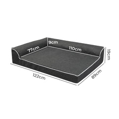 Pawz Orthopedic Dog Bed XXL Grey-1954802428620705794