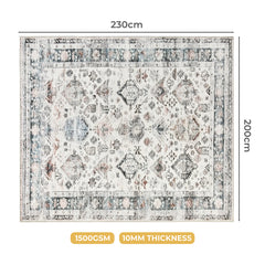 Marlow  Floor Rug Vintage Short Pile Washable Carpet Soft Plush Non Slip 200x230-1954802389211025410