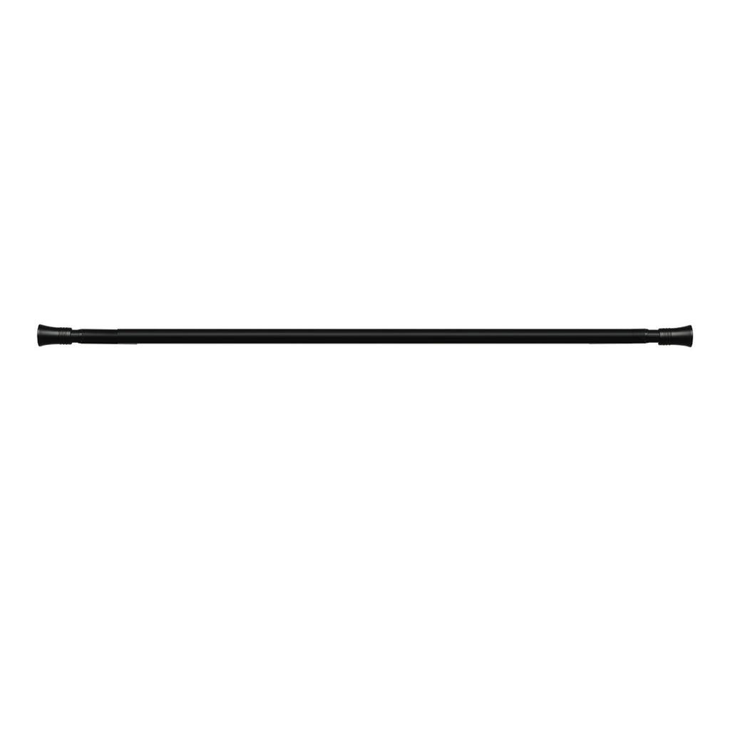 Marlow Black Curtain Rod Steel Quiet Rail Pole Pommel Set Extendable-1954802388346998786