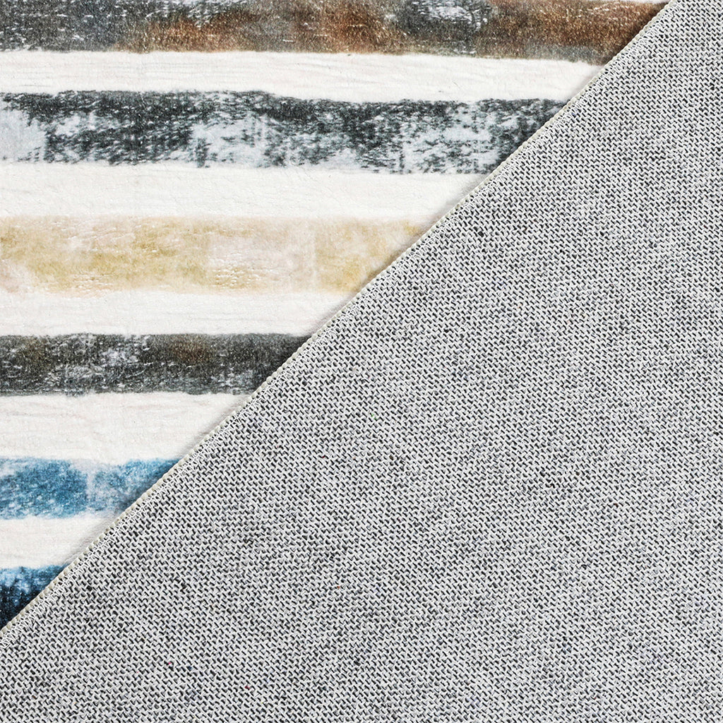 Marlow Floor Rug Short Pile Washable Carpet Soft Plush Non Slip Stripe 160x120-1954802389743702019