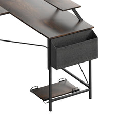 Levede Computer Desk Corner Desk Brown-1954802381535449091