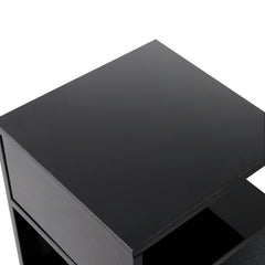 Levede 1xBedside Tables Drawers Side Black-1954802869278478339