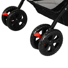 PaWz Pet Stroller Dog Cat Carrier Foldable Black-1954802607113506819