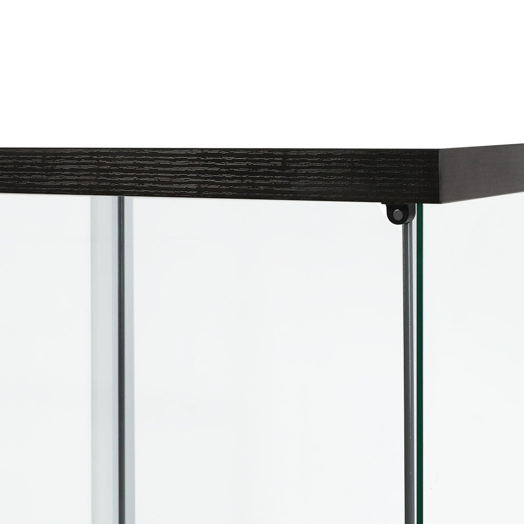 Stacked Display Storage Cabinet Glass Black-1954803004075020291