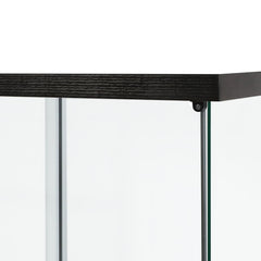 Stacked Display Storage Cabinet Glass Black-1954803004075020291