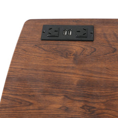 Levede Mobile Standing Desk Foldable Brown Fold-1954802680476078083