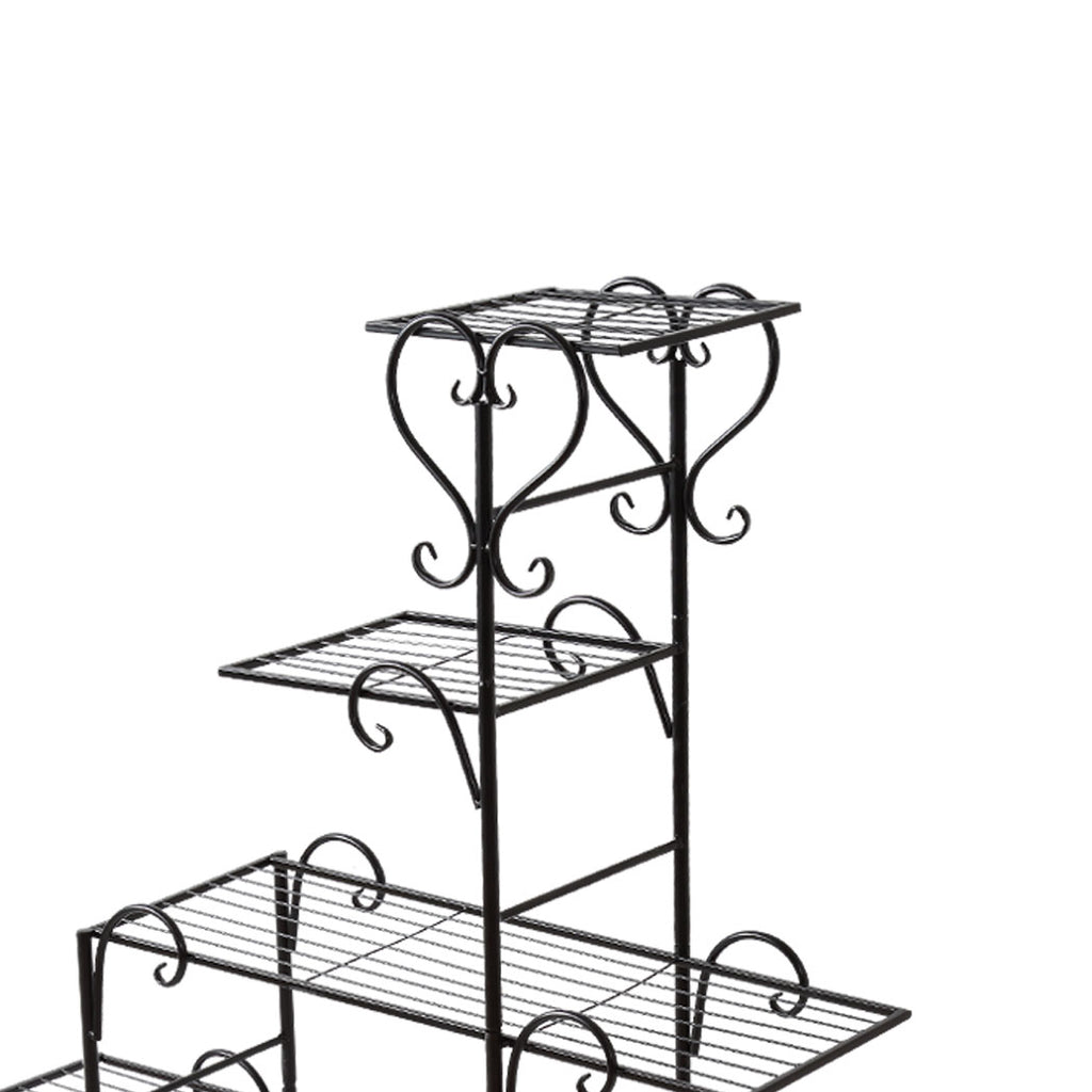 Levede Plant Stand Outdoor Indoor Metal Black-1954802662285381635