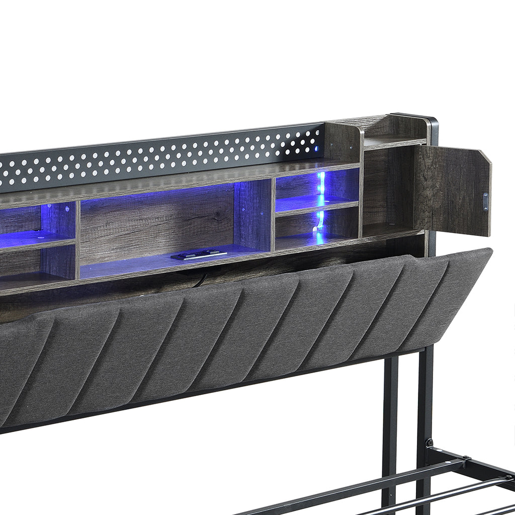Levede Queen Bed Frame with Storage Headboard RGB LED-1954802450150068227