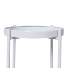 Levede 2 Tiers Plant Stand Metal Flower White Medium-1954802666353856515