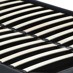 Levede Gas Lift Bed Frame Fabric Base Double Dark Grey-1954802922202206211
