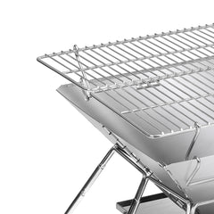 Levede Portable Folding BBQ Charcoal Grill Silver-1954802457573986307