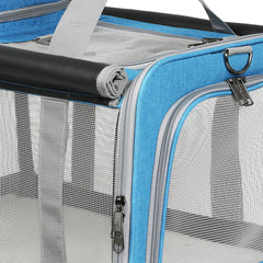 Pawz 3 in 1 Pet Soft Crate Dog Cat Carrier M Size Blue-1954802465836765187