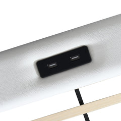 Levede Double Bed Frame With Adjustable Headboard White-1954802444223516675
