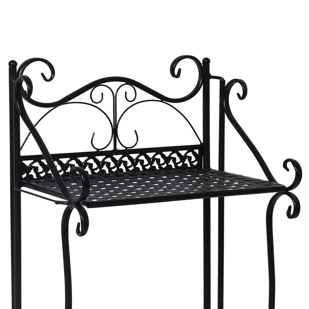 Levede Plant Stand 4 Tiers Outdoor Indoor Black-1954802668031578115