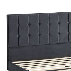 Levede Fabric Bed Frame Double Mattress Grey-1954802926509756419