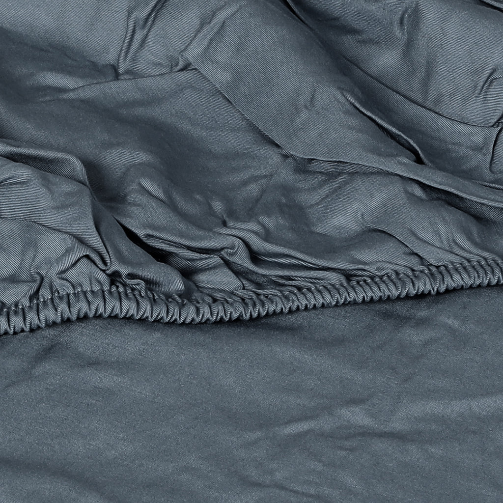 Dreamz 4pcs Double Size 100% Bamboo Bed Sheet Set in Charcoal Colour-1954802918817402883