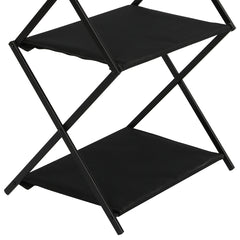 Levede Foldable Camping Storage Shelves 3 Layer with Hooks Black-1954802656971198467