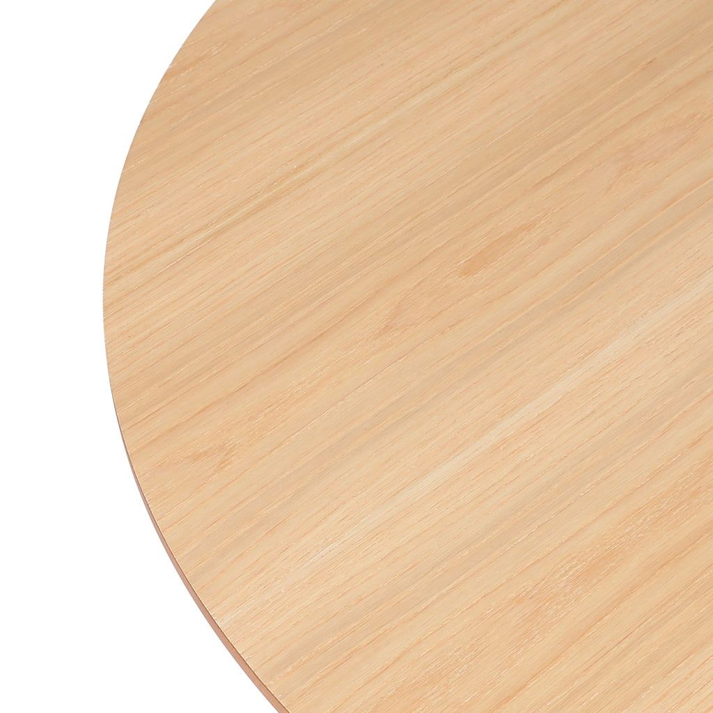 Levede Dining Table Round Rubberwood Base 100cm Natural 100 CM-1954802998861500419