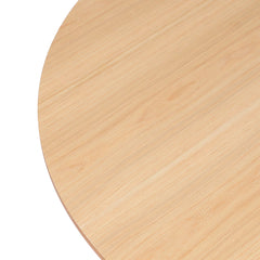 Levede Dining Table Round Rubberwood Base 100cm Natural 100 CM-1954802998861500419