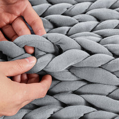 Dreamz Knitted Weighted Blanket Chunky Grey Kids-1954802943781900291