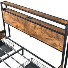 Levede Queen Bed Frame RGB LED 4 Drawers USB-1954802934869004291