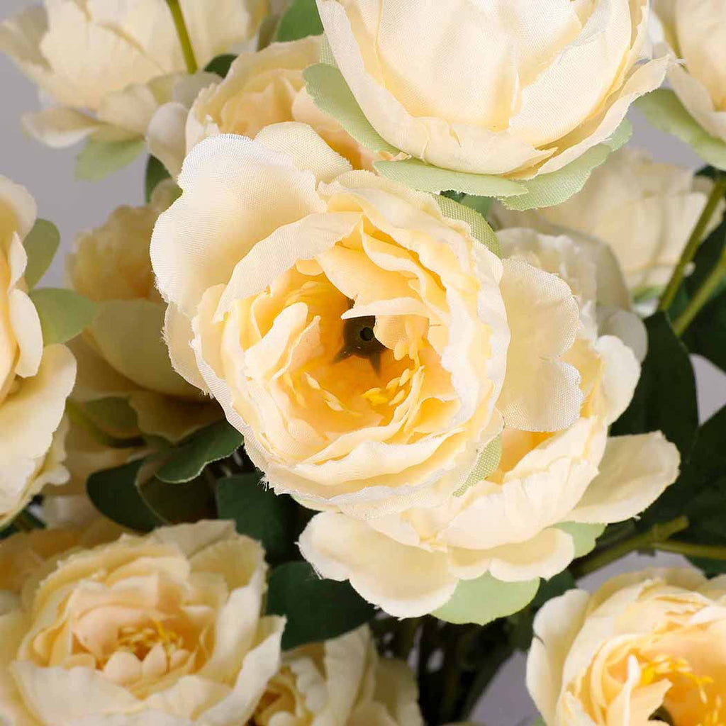 Lambu Artificial Flowers Silk Roses Yellow-1954802596778741763