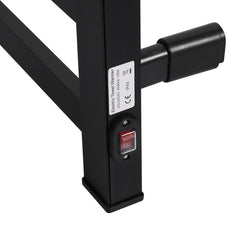 Heated Towel Rail Warmer Rack Wall Mounted Black-1954802747891126275