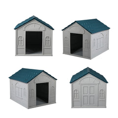 PaWz Dog Kennel Outdoor Indoor Pet Plastic XL Blue-1954802531251130372