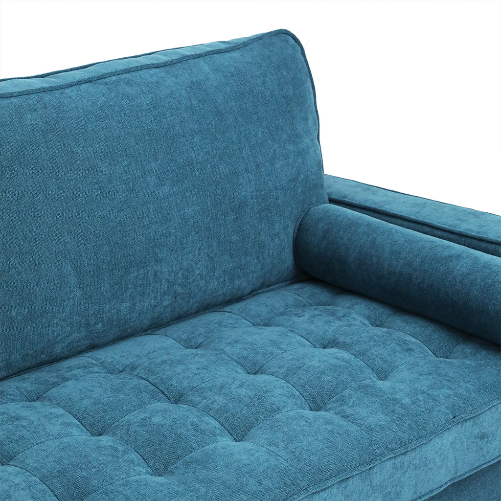 Levede Fabric Sofa Armchair 3 Seater Couch Blue 191cm Wide-1954802588826341380