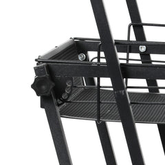 Levede 3 Tier Kitchen Trolley Cart Swivel Black Colour-1954802798449266692