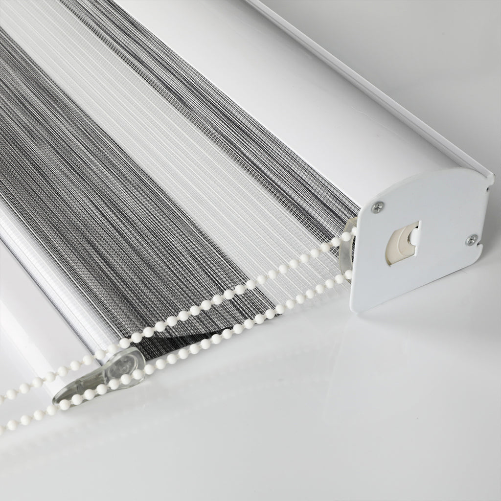 Marlow Blackout Zebra Roller Blind Curtains 90x210 Grey-1954802974920413188