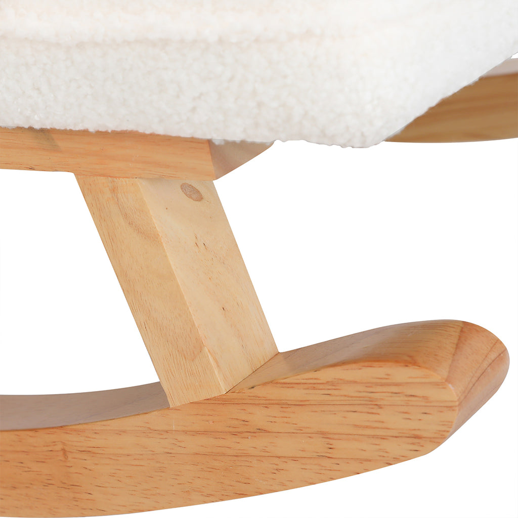 Levede Fleece Rocking Chair with footstool-1954802380063248388