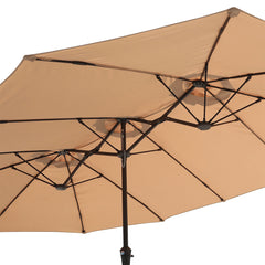 Centra 4M Double-sided Patio Umbrella Outdoor Umbrella Base Stand Khaki-1954802422698348548