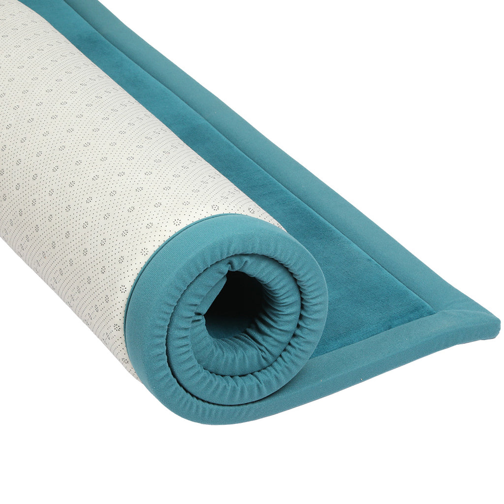 Marlow Coral Velvet Area Rugs Large Mat 180x200cm Blue-1954802462170943492