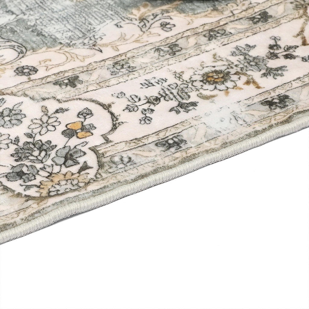 Marlow Floor Rug Short Pile Washable Vintage Carpet Soft Plush Non Slip 160x120-1954802390494482436