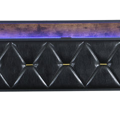 Levede Queen Metal Bed Frame LED Lights 2 Drawers-1954802444034772996