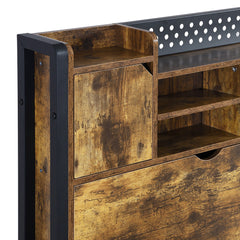 Levede Double Bed Frame Storage Headboard Industrial-1954802449265070084