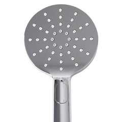 High Pressure Shower Head Set Rain Round Silver-1954802953579794436