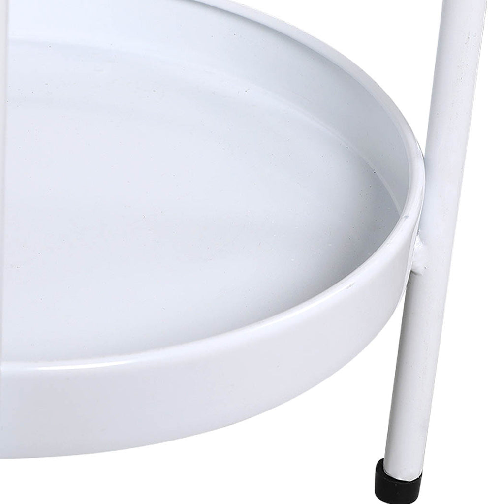 Levede 2 Tiers Plant Stand Metal Flower White Medium-1954802666353856516