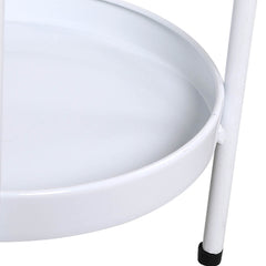 Levede 2 Tiers Plant Stand Metal Flower White Medium-1954802666353856516