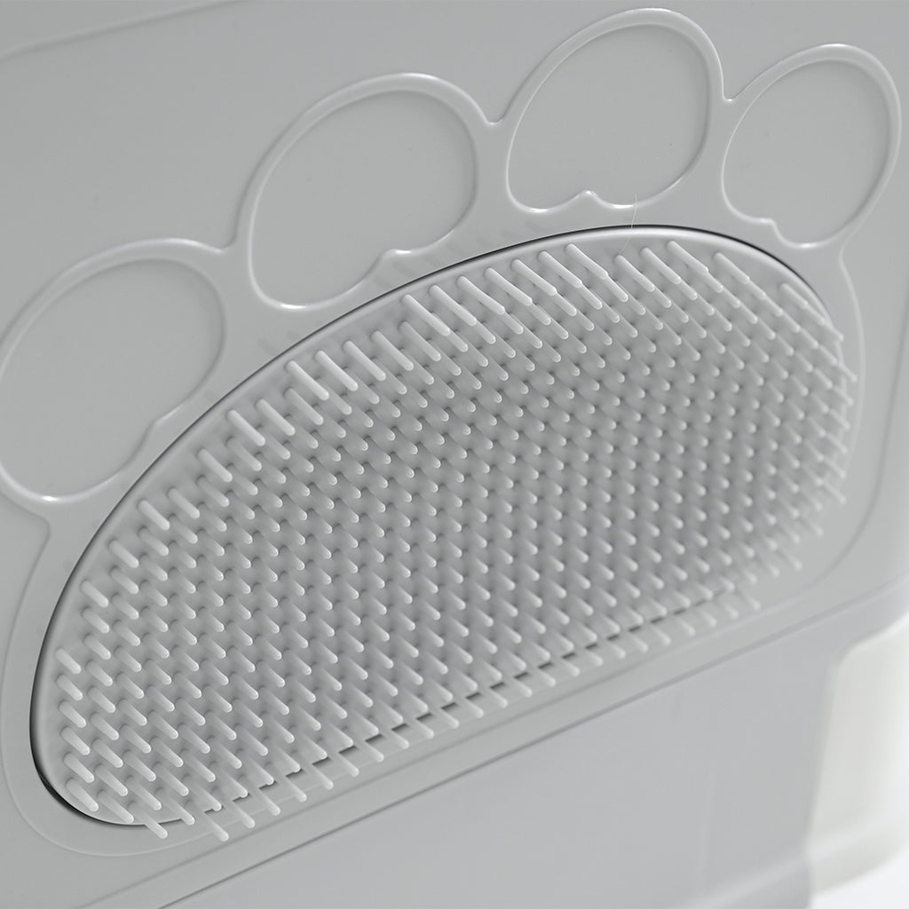 PaWz Foldable Cat Litter Box Tray Enclosed Grey-1954802553015373828