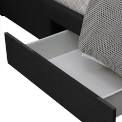 Levede Queen Bed Frame Fabric Tufted Dark Grey-1972833487778091012
