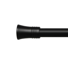 Marlow Black Double Curtain Rod Steel Pole Pommel Set Extendable Adjustable-1954802388695126020