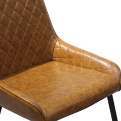 Dining Chairs x 4 Padded Seat PU Faux Leather-1954802379283107844