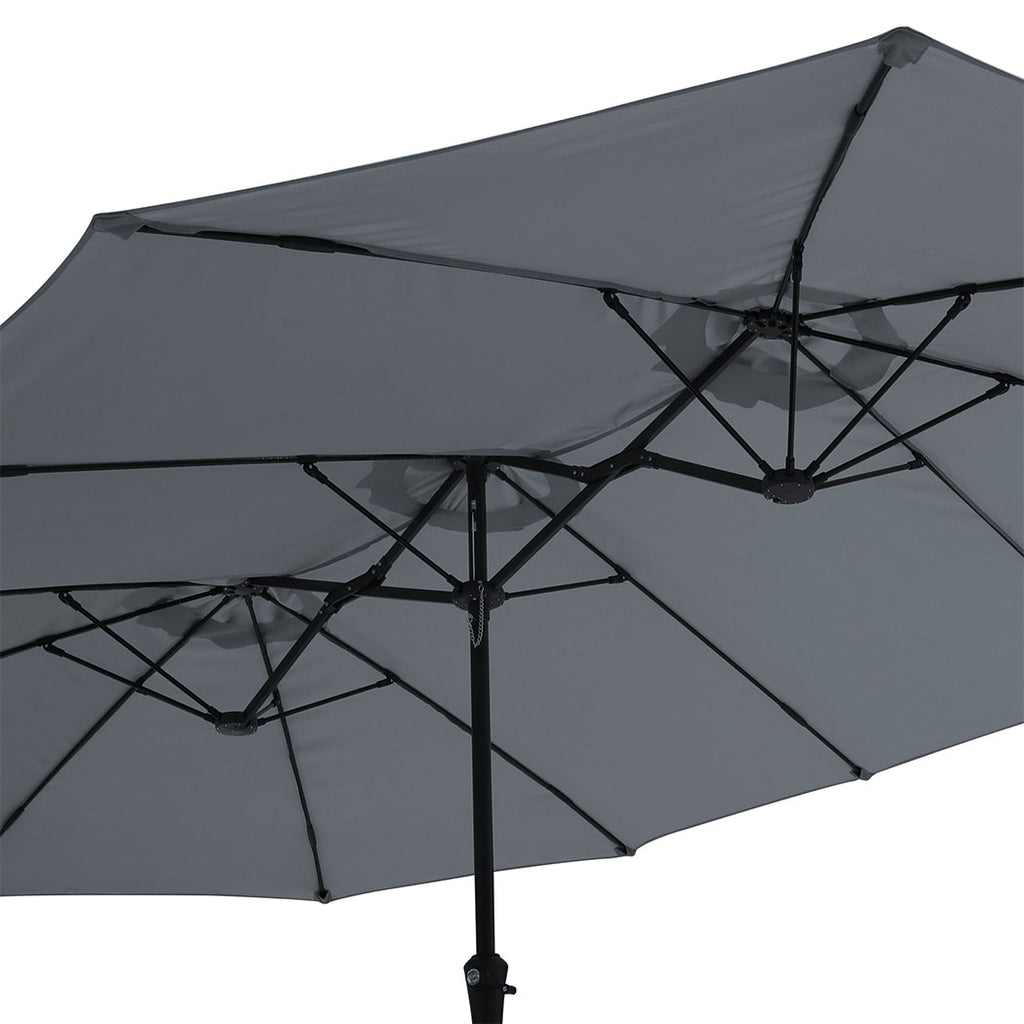Centra 4M Double-sided Patio Umbrella Outdoor Umbrella Base Stand Grey-1954802422492827652