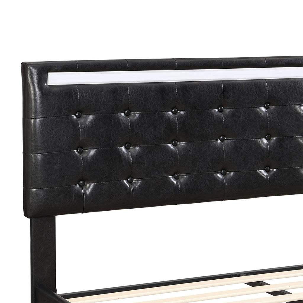 Levede  Floating Bed Frame Queen with Headboard LED Lights Mattress Base-1954802377370505220